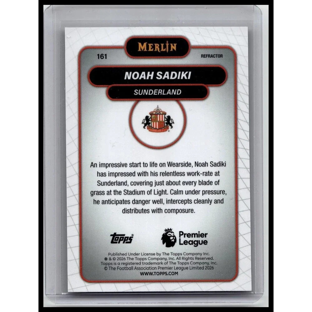 2026 Merlin Premier League #161 Noah Sadiki Refractor